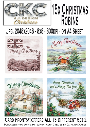 15 AI Christmas Robins – Festive Winter Card Collection - Set 2