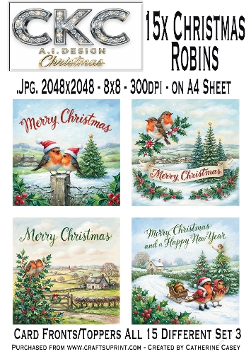15 AI Christmas Robins – Festive Winter Card Collection - Set 3
