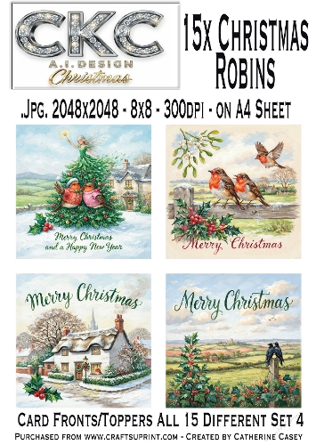 15 AI Christmas Robins – Festive Winter Card Collection - Set 4