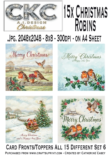 15 AI Christmas Robins – Festive Winter Card Collection - Set 6