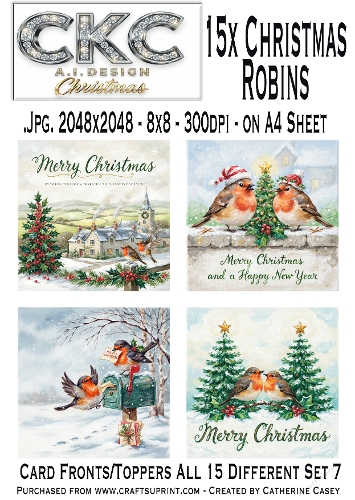 15 AI Christmas Robins – Festive Winter Card Collection - Set 7