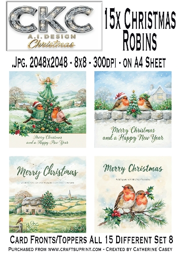 15 AI Christmas Robins – Festive Winter Card Collection - Set 8