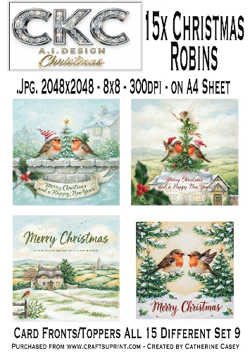 15 AI Christmas Robins – Festive Winter Card Collection - Set 9