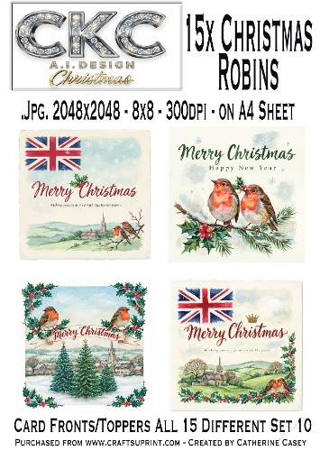 15 AI Christmas Robins – Festive Winter Card Collection - Set 10