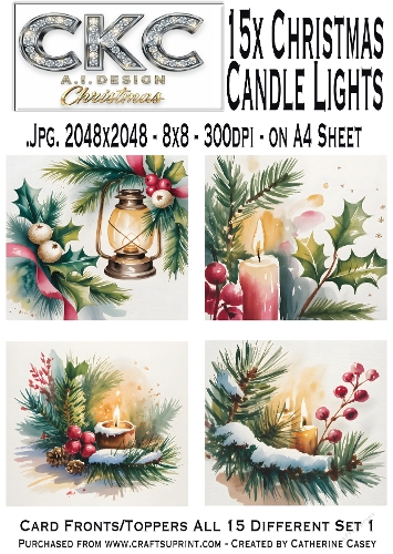 15 AI Christmas Items – Candlelight & Festive Decorations - Set 1