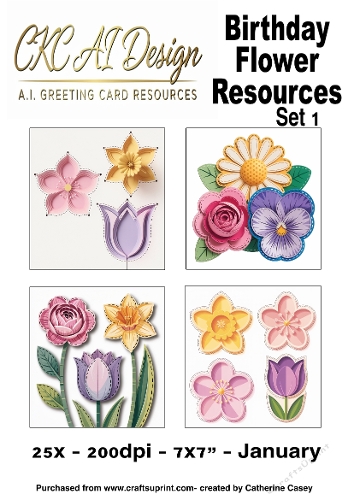 25 AI Birthday Flower Resources – Colourful Floral Toppers & Embellishments - January