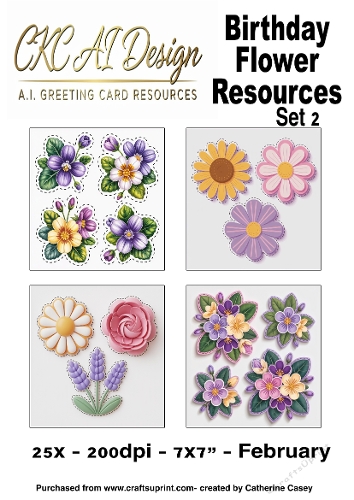 25 AI Birthday Flower Resources – Colourful Floral Toppers & Embellishments - February