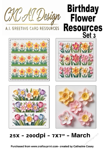 25 AI Birthday Flower Resources – Colourful Floral Toppers & Embellishments - March