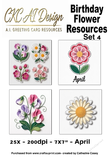 25 AI Birthday Flower Resources – Colourful Floral Toppers & Embellishments - April