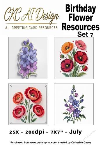 25 AI Birthday Flower Resources – Colourful Floral Toppers & Embellishments - July