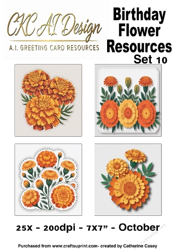 25 AI Birthday Flower Resources – Colourful Floral Toppers & Embellishments - October