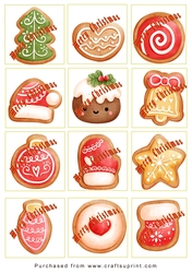 Christmas Tags/Labels Baking Biscuits