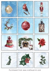Christmas Tags/Labels Xmas Items Colour