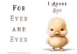 No Cut Just Print Valentines Day Card - Chick