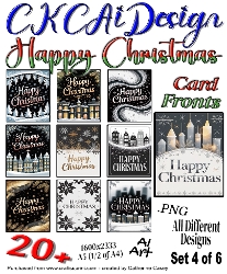 20+ (24) Happy Christmas Various Card Fronts Set 4 of 6