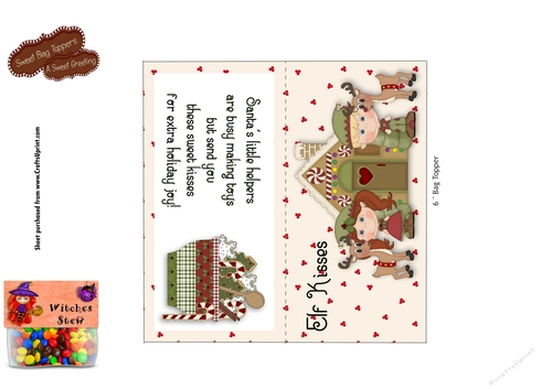 Elf Kisses 6 Inch Bag Topper For Kiss Shaped Candy