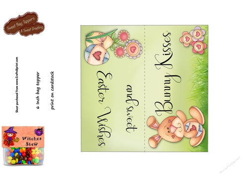 Bunny Kisses 6 Inch Easter Treat Bag Toppers