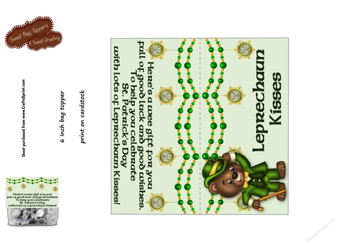 Leprechaun Kisses II 6 Inch Treat Bag Topper