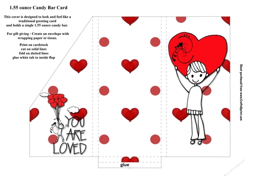 U R Loved (boy) Candy Bar Cover For 1.55 Ounce Chocolate Bar