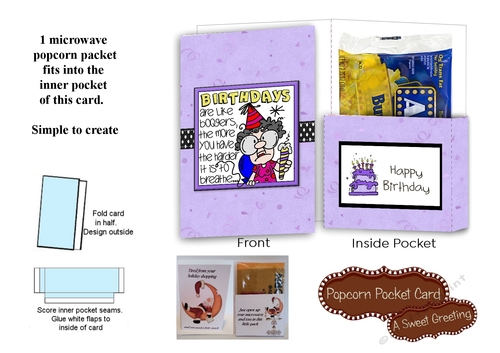 Birthdays Are Like Boogers (light skin tone) Popcorn Card For Microwave Popcorn Packet