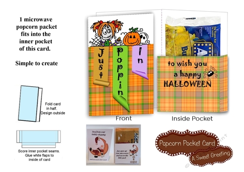 Just Poppin In To Wish You A Happy Halloween Popcorn Card For Microwave Popcorn Packet