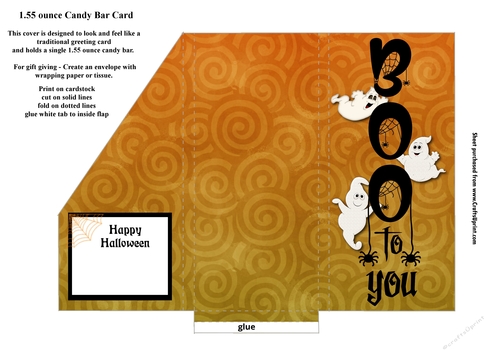 Boo To You Halloween Small Chocolate Bar Pocket Card