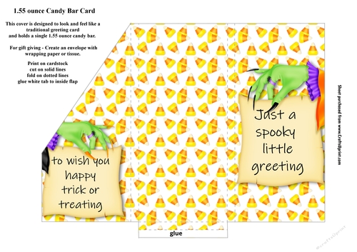 Halloween Spooky Note Small Chocolate Bar Pocket Card