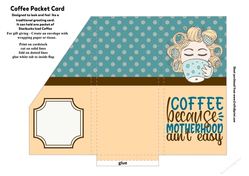 Coffee Because Motherhood Is Hard Coffee Packet Pocket Card