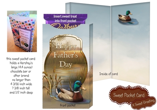 Happy Fathers Day Duck Large Candy Bar Pocket Card