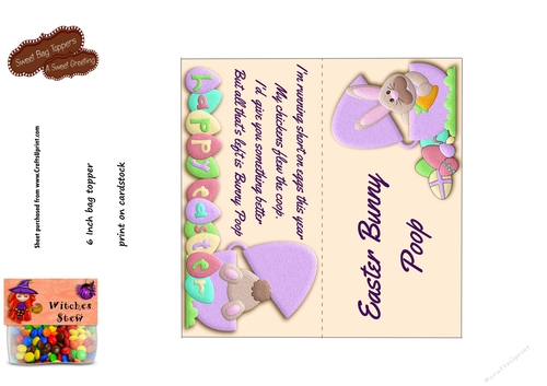 Easter Bunny Poop 6 Inch Treat Bag Topper