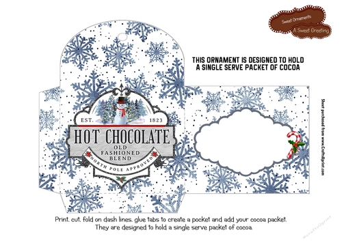 Hot Chocolate Packet Christmas Ornament