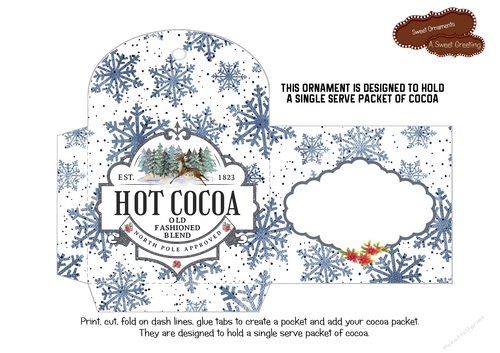 Hot Cocoa Packet Christmas Ornament