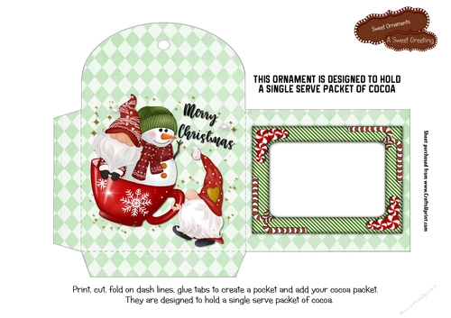 Merry Christmas Cocoa Packet Christmas Ornament