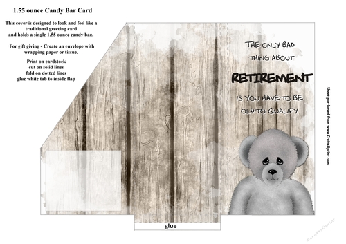 Male Only thing bad about retirement Pocket Card For 1.55 Ounce Candy Bar 