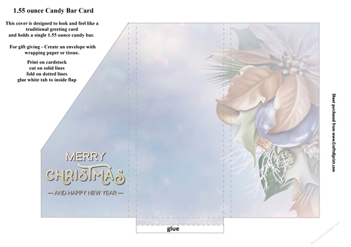 Pastel Christmas Pocket Card for 1.55 ounce Candy Bar