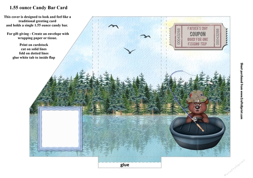 Fishing You A Happy Fathers Day Pocket Card For 1.55 ounce Candy Bar