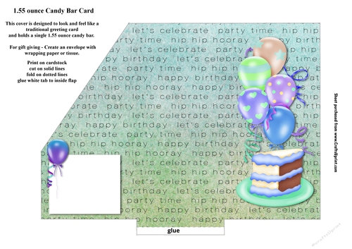 Blue Make A Birthday Wish Pocket Card for 1.55 ounce Candy Bar