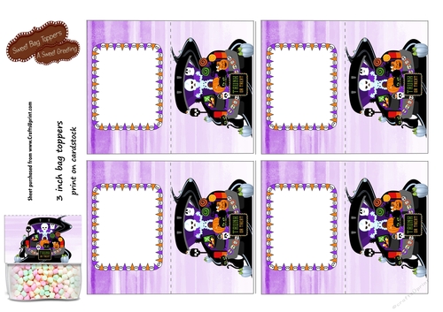 Trunk or Treat 3 inch bag toppers