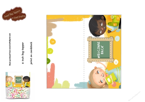 Back to School Primary 6 inch bag topper