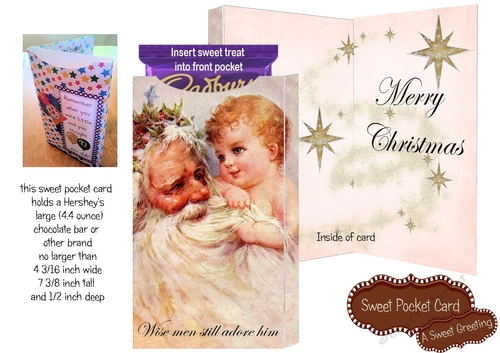 Christmas Wisemen Still Adore Him Large Candy Bar Pocket Card