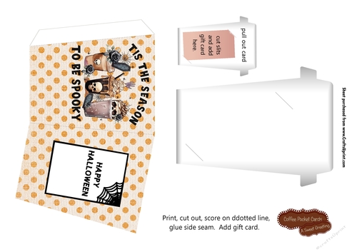 Halloween Spooky Season Coffee Gift Card Holder 