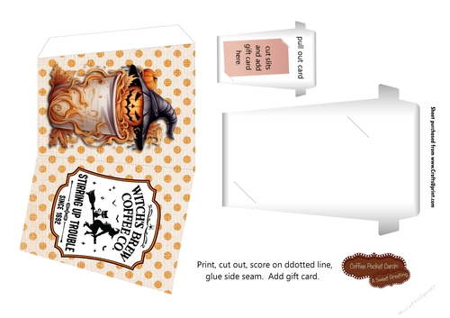 Witches Brew Coffee Gift Card Holder 