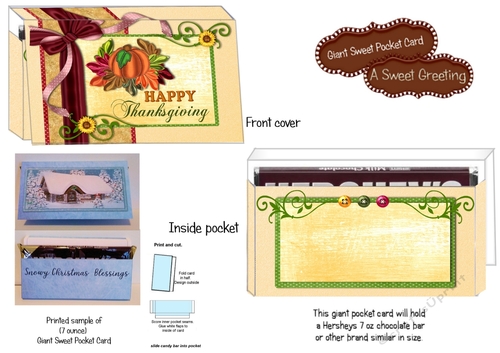 Printable Thanksgiving Pocket Card For Giant 7 oz. Candy Bar 