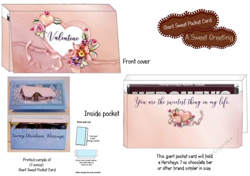 Printable Sweet Valentine Pocket Card For Giant 7 oz. Chocolate Bar 