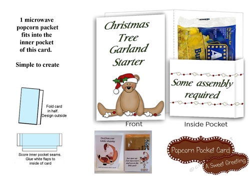 Printable Christmas Tree Garland Starter Popcorn Card For Microwave Popcorn Packet 