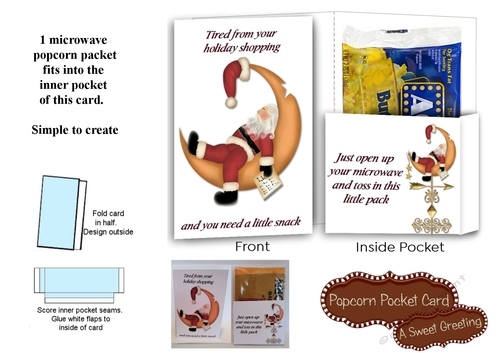 Printable Tired From Your Holiday Shopping Popcorn Card 