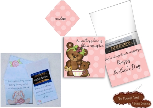 Printable A Mom Is Like A Cup Of Tea Pocket Card With Envelope 