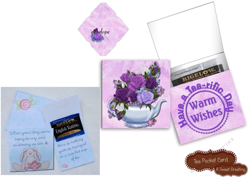 Printable Have A Tea-riffic Day! Pocket Card With Envelope 