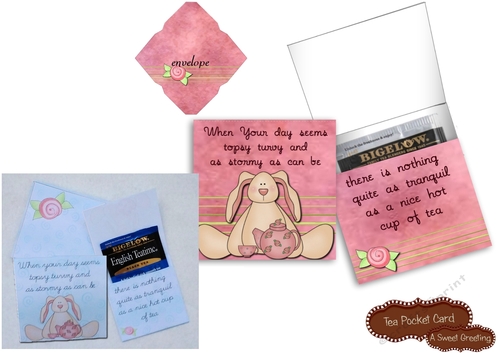Printable Topsy Turvy Bunny Encouragement Pocket Card With Envelope 