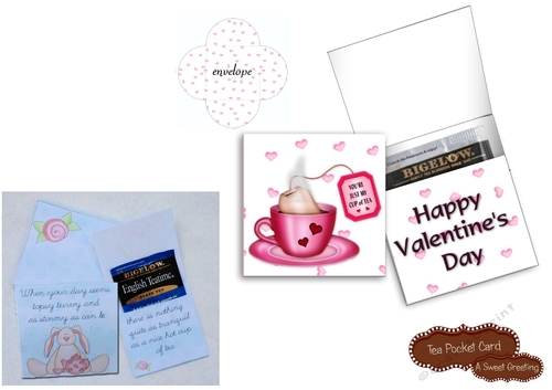 Printable Valentine Youre My Cup Of Tea Pocket Card With Envelope 